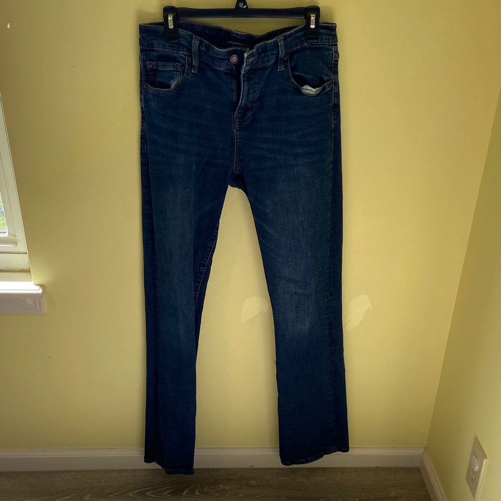 Aeropostale Blue Denim Jeans with Brown Stitching